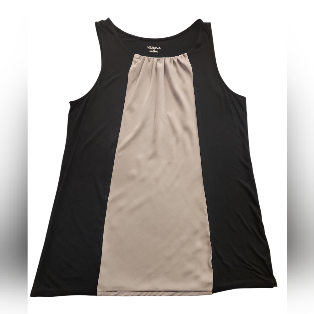 Black and Silver Sleevless Top